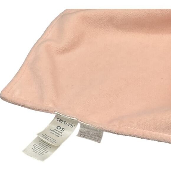 Carters Baby Lovey Security Blanket Pink & White Plush Owl Rattle - Picture 2 of 4